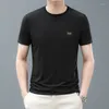 Homens camisetas Moda Casual Homens T-shirt de Malha Streetwear Roupas Masculinas Tees Verão Respirável Manga Curta Solta Básica Bottoming Tops