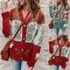 Vrouwen Knits Kerst Vest Crop Trui Jas Rood Breien 2024 Koreaanse Kleding Losse Jaar Retro Tops Voor Vrouwen