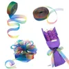 Party Dekoration Blumen Bouquet für Kartengeschenke Kuchenbox Verpackung Bunt Organza Ribbon Wicking Hochzeitsbogen