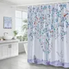 Shower Curtains Flowers Birds Creative Pink Floral Tree Plant Chinese Style Art Polyester Fabric Bathroom Decor Bath Curtain Set