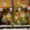 LED Strings Xmas Tree Snowman Light Christmas Decorations For Home 2023 Navidad Hanging Pendant Ornament New Year Decor String Lights YQ240401