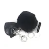 Keychains Keychain Pendant Set For Woman With Pom Ball Lip Lanyard Whistle Travel Bottle Holder Open