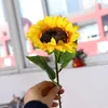 Fleurs décoratives jaunes, 20 pouces, cadeaux créatifs pour la mariée, aménagement réaliste de la maison, Bouquet de tournesol, décoration de mariage, fleur artificielle DIY