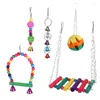 Andra fågelförsörjningar som tuggar Toy Wood Bite Cage Parrot Toys Wear Resistenta Accessories for Small Finches