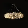 Chandeliers LED Postmodern Gold Silver Crystal Magic Ring Hanging Lamps Lustre Chandelier Lighting Suspension Luminaire Lampen For Foyer