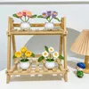 Decorative Flowers Handmade Knitting Creative Simulation Bellflower Lily Of The Valley Potted Ornaments Finished Desktop Gifts