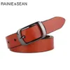 Belts RAINIE SEAN white belt womens denim leather genuine leather womens belt high-quality brand buckle womens denim belt 110cm Q240401