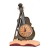 테이블 시계 배터리 운영 선물 선물 악기 악마 책상 시계 홈 장식 수지 공예 사무실 바이올린 모델 카페 침실 휴대용