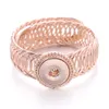 Metal 18mm Snap Button Bracelet Bangles Adjustable Size Rose Gold Silver Color Cuff Bracelet Snaps Jewelry