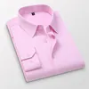 Tfetters Pink Shirt Men Spring Autumn Mens Long Sleeve Business Shirt Polyester Slim Form Formal Dress Shirts For Men Clothing 240318