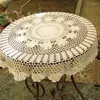 Nappe en coton faite à la main avec fleurs au Crochet, couverture ronde pour café, salle à manger, fête, cuisine, noël, mariage, décor