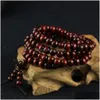 Bracelets de charme 108 perles 8mm bois de santal naturel bouddhiste bouddha bois prière noeud perlé noir ébène unisexe hommes bracelets bracelets pour otnym