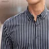 メンズプラスティーポロス高品質長袖メンズフローラル格子縞のカジュアルシャツレギュラーフィット薄い夏の軽量ソーシャルワークビジネスドレスシャツYQ240401