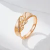 Clusterringen Kinel Uniek 585 Rose Goud Kleur Breedte Groot Voor Dames Mode Glanzend Natuurlijk Zirkoon Etnisch Bruid Bruiloft Feest Retro Sieraden