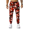 Cor camo camuflagem calças de carga homens mulheres casuais streetwear bolsos jogger azul tático sweatpants hip hop calças 201118