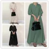 Casual Dresses Autumn Plus Size Cotton And Linen Lazy Wind Dress 7XL 8XL 9XL Ladies Loose Long-sleeved Ethnic Solid Color Dress.