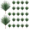 装飾的な花24pcs人工松葉枝の枝DIYガーランドリースのための緑のピッククリスマス装飾と装飾