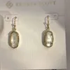 Kendrascott Collier Pendentif Designer Kendras Scotts Ks Simple Géométrie Elliptique Perle Fritillaria Shell Boucles D'oreilles 14k Or Véritable Préservation De La Couleur Galvanoplastie