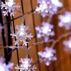 LED-strängar Nya julbelysningar Snowflake 40 String Fairy Light Battery-opered Garland Year Holiday Party Decoration YQ240401