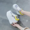 Сандалии Fujin 12 см. Подличная кожаная женщина летняя обувь платформ кроссовки на сандалиях высокие каблуки Попальные подлинные кожаные кроссовки