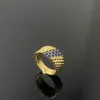 Märke smycken original Van Diamond Blue Pearl V Gold Three Rows Ring 18K Rose Womens Style