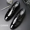 Robe chaussures hommes brillant bout pointu à lacets en cuir extérieur mocassins affaires décontracté classique plat respirant