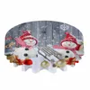 Bordduk Christmas Snowman Branch Snowflake Round Trabed Waterproof Wedding Decor Cover Xmas Home Decorative