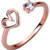 S925 prata amor anel feminino edição coreana pequeno conjunto de diamante fresco oco em forma de coração abertura doce único anel j4727