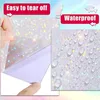 Gift Wrap 2 Sheets Laser Diamond Printing Paper Waterproof Stickers DIY Holographic Overlay Lamination Adhesive Sticker