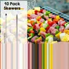 Werkzeuge Kabob Spieße 10 stücke Edelstahl Kebab Rack Mehrzweck Küche Gadgets Für Barbecue Grill Sticks Aufhänger