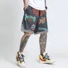 American Retro Hiphop Shorts Mens Solto High Street Sports Boxe Esportes Casual Moda Reta Calças de Cinco Pontos Verão 240321