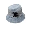 Korean version versatile denim Triumphal Arch fisherman hat trendy casual versatile basin hat trendy C-letter fisherman hat~