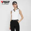 셔츠 PGM 여자 골프 짧은 슬리브 Tshirt 여름 통기성 스포츠 민소매 최고 골프 의류 여성 YF552