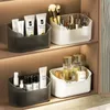 2024 Desktop Cosmetics Storage Box Toiletries Cotton Swab Container Bathroom Accessories Brushes Makeup Organizer Case Lipsticks Box - for -