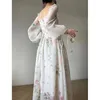 2023 Sutyjne wieczorne sukienki w stylu Koreańskiego Koreańskiego Szyfry Szyfonowe długi rękaw plażę midi bajki dress