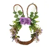 Couronnes de fleurs décoratives pour porte d'entrée, guirlande en rotin, ornements de couronne d'oreilles faits à la main, bricolage 30X40cm