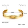 Łańcuch Vnox Wheat Design Mankiet Bracelet Bransoletki dla kobiet 8 mm złota biżuteria Q240401