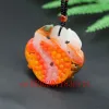 Pendentifs chinois couleur naturel jade pixiu collier pendant double creux bijou de charme sculpté mode amulette hommes femmes cadeaux chanceux cadeaux