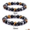 Beaded Car Care Cleanings Black Gallstone Bracelet Mens Fitness Energy Anti-Fatigue 6/8/10Mm Straightglove Drop Delivery Otymh