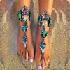 Boho Cavigliera di cristallo Australia Vacanza al mare Bracciale alla caviglia Sandali Catena per gambe sexy Dichiarazione femminile Asteria Lyra Gioielli per piedi 240321