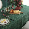 Tabela pano boêmio verde natal floco de neve toalha de mesa borla algodão linho corredor er ano decoração 2023 entrega de gota de natal casa jardim dhchs