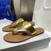 Designer-Hausschuhe für Damen, flache Sandalen, Flip-Flops, bedrucktes Leder, Sommer-Strand-Slipper, Gummisohle, Luxurys Slides, modische, kausale Slipper mit Box, Größe 35–40