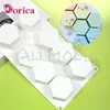 Moldes de cozimento Dorica Hexagonal Honeycomb Mousse Molde de Silicone Fondant Chocolate Sobremesa Francesa Molde DIY Vela Modelo de Gesso Cozinha