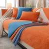 Chair Covers Thick Plush Sofa Towel Universal Non-Slip Corner Cushion Armrest Velvet Cover Mat Home Decoration Solid Color