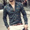 Chemises décontractées pour hommes Chemise drôle colorée et chemisier Hawaiian Anime Floral Hip Hop Mâle Top Graphique à manches longues avec manches Vêtements vintage