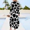 Casual Dresses Dalmatian Dog Chiffon Dress Animal Print Festival Aesthetic Woman Sexy Custom Clothes Big Size