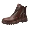 Botas impermeáveis ​​vermelho marrom sapatos de segurança homens aço toe trabalho resistente ao desgaste antiderrapante