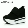 أحذية Wgznyn Spring Women Sneakers أسافين منصة أحذية غير رسمية