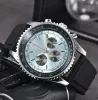 Męskie automatyczne kwarcowe zegarek Wszystkie tarcze Work Stal i skórzane zegarki Mens 1884 Top Luksusowe markę zegarek Fasshion Breitl Super Navitimer Montre de Luxe