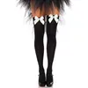 Donne calzini Halloween Christmas Thans High Stockings Striped Dot Dot Cross Skeleton Stampa Sweet Bowknot Masquerade Cosplay su F3MD